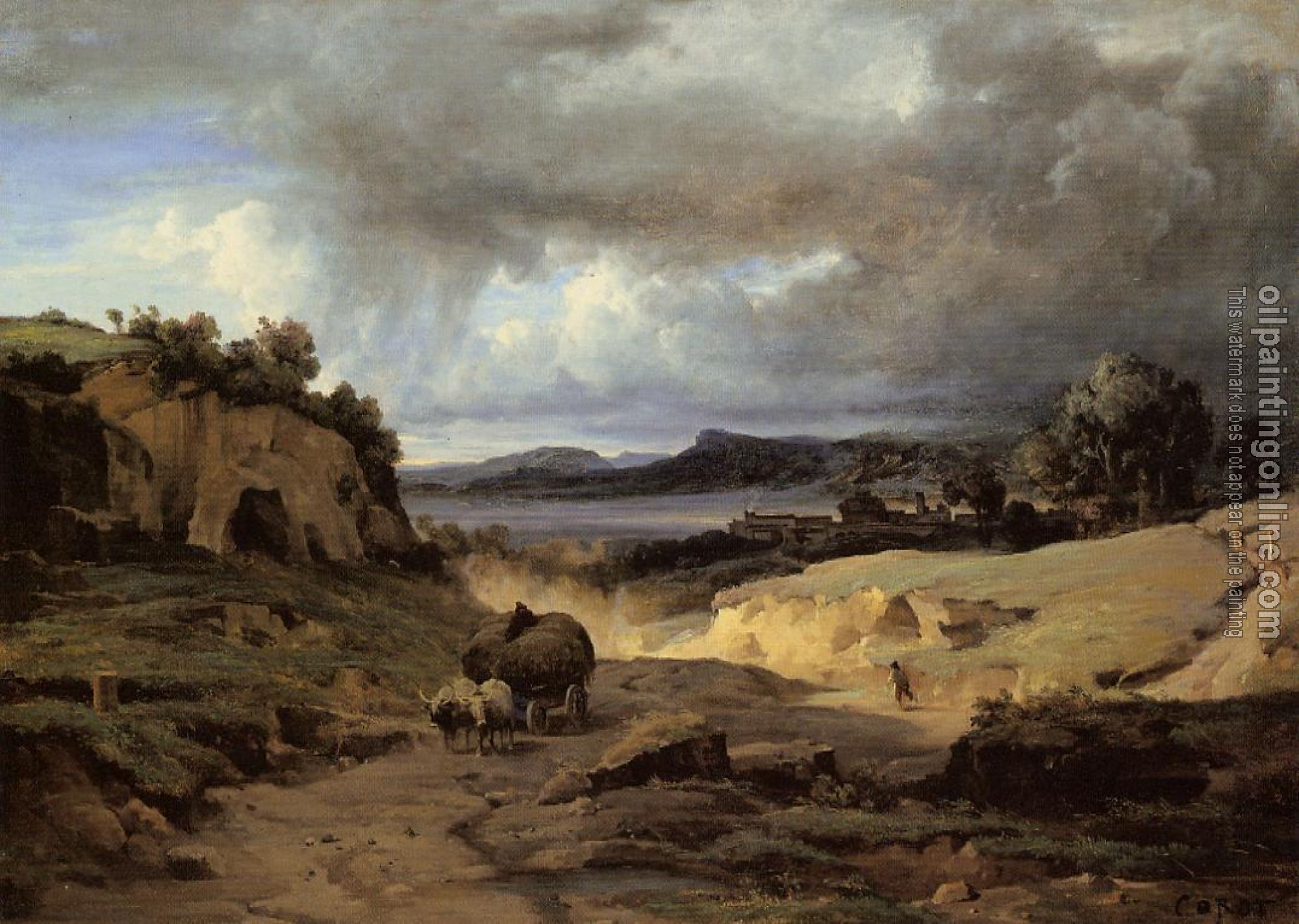 Corot, Jean-Baptiste-Camille - The Roman Campagna( La Cervara)